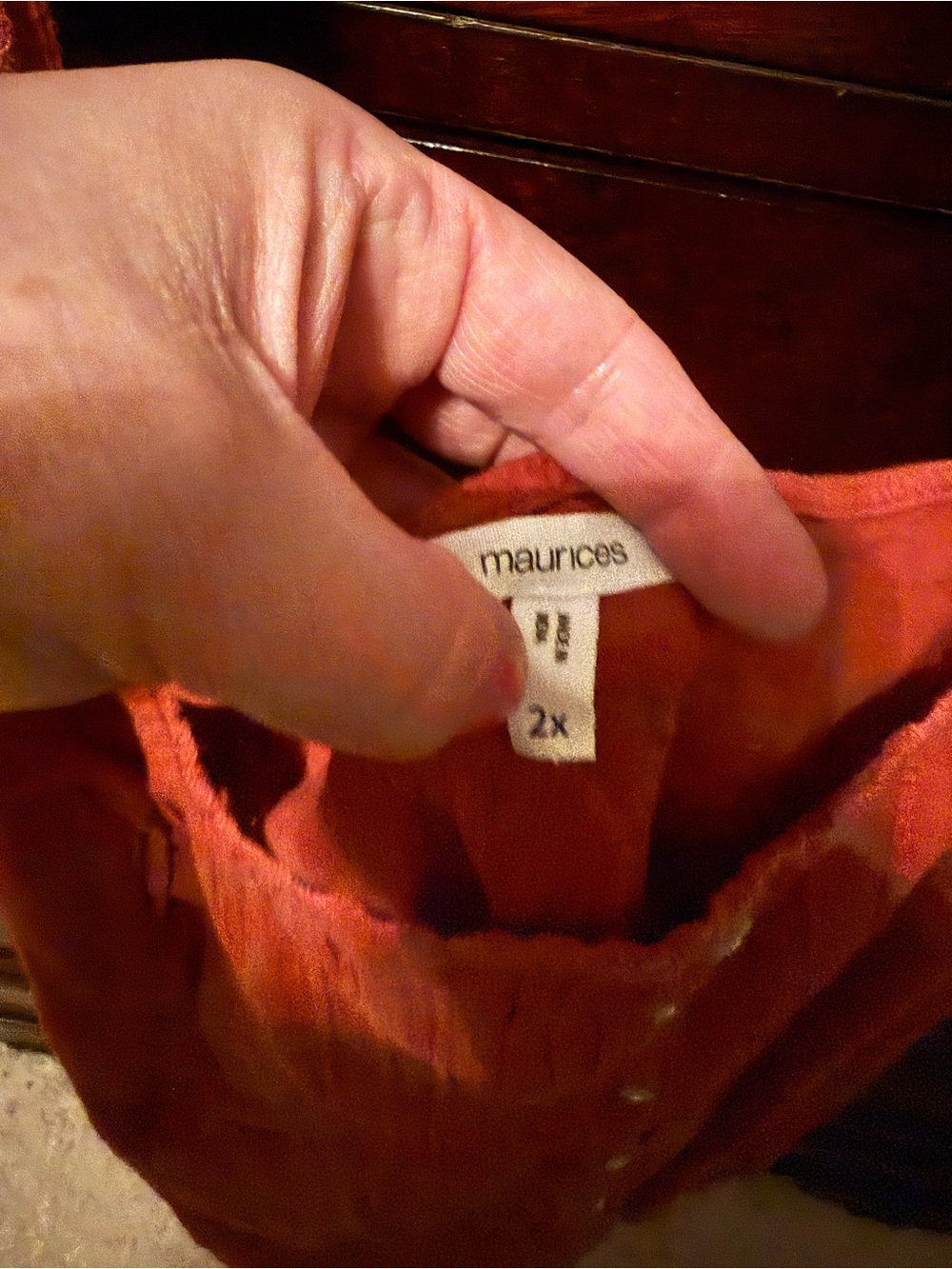 Maurices Rust Red Ruffle Sleeve Button-Front Camisole - Picture 3 of 3